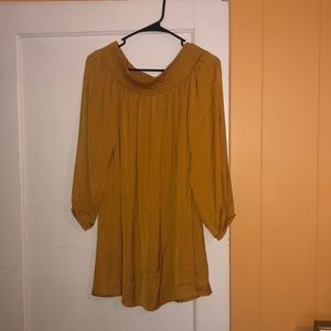 Gold Off the shoulder dress